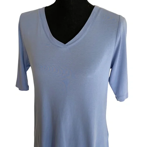 ☀️ J JILL Perfect Pima V-neck Elbow Sleeve Tee, Size Small - Picture 6 of 7